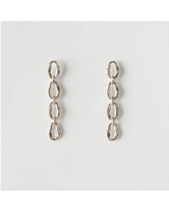 Molten Chain Øredobber - Silver Plated